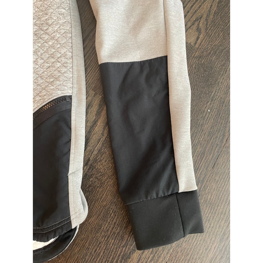 Mens Reebok gray black color block quilted zip sweater small - Picture 6 of 6